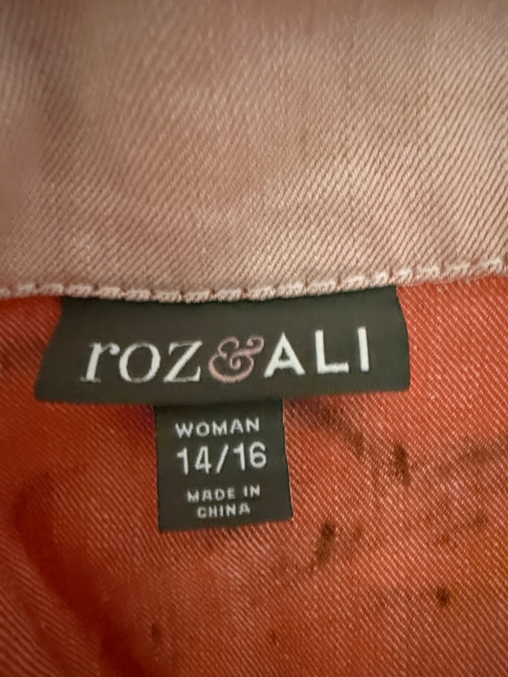 Roz & Ali Pink and Coral Hand-Painted Denim Jacket - Picture 4 of 6